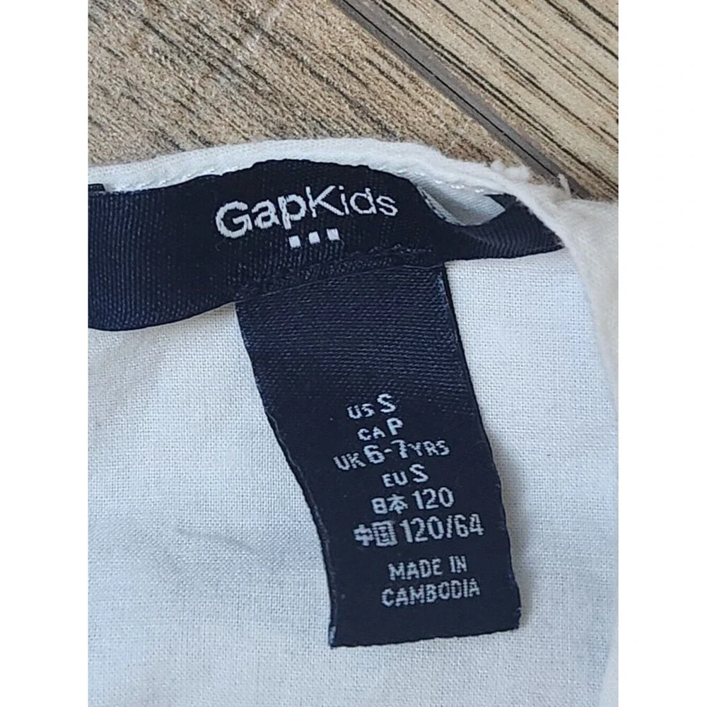GAP Kids Girls' Sleeveless High Low Dress Size Small White Heather Gray